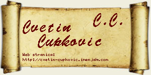 Cvetin Čupković vizit kartica